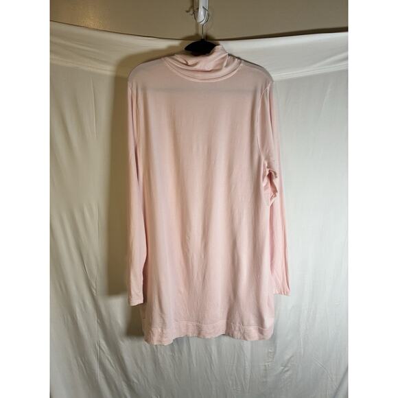 J. JILL Luxe Supima Everyday Turtleneck Tunic Pastel Pink Women's Size Large EUC - Picture 2 of 6
